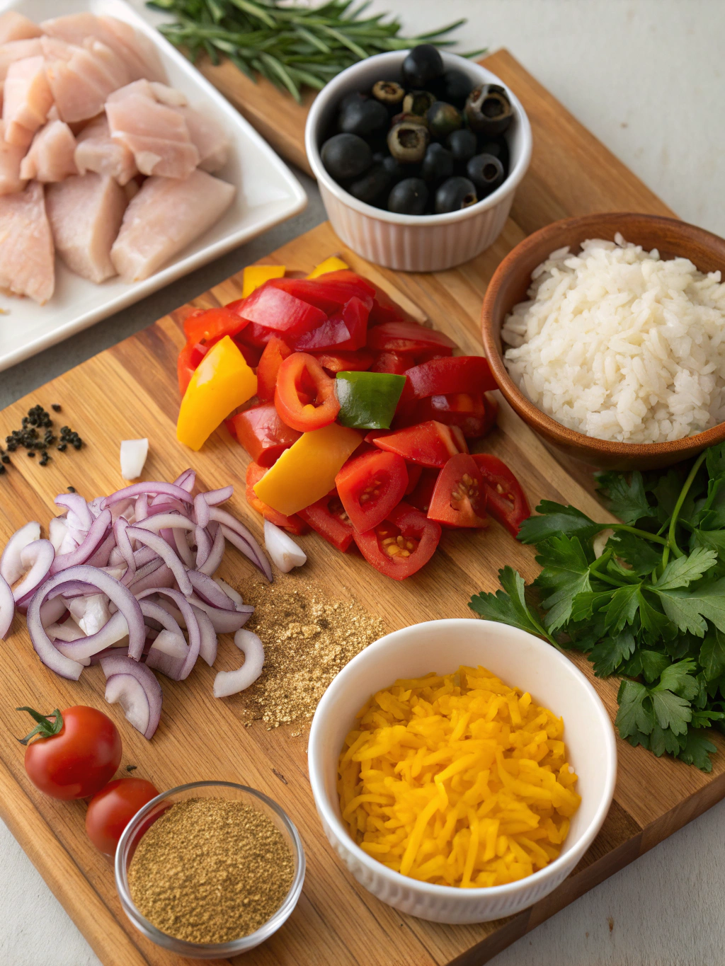 Chicken Paella ingredients