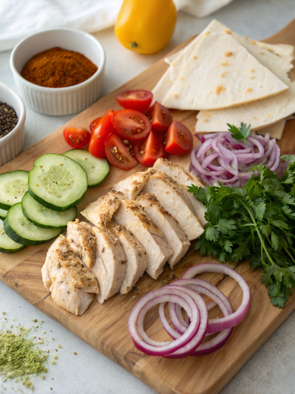 Chicken Shawarma ingredients