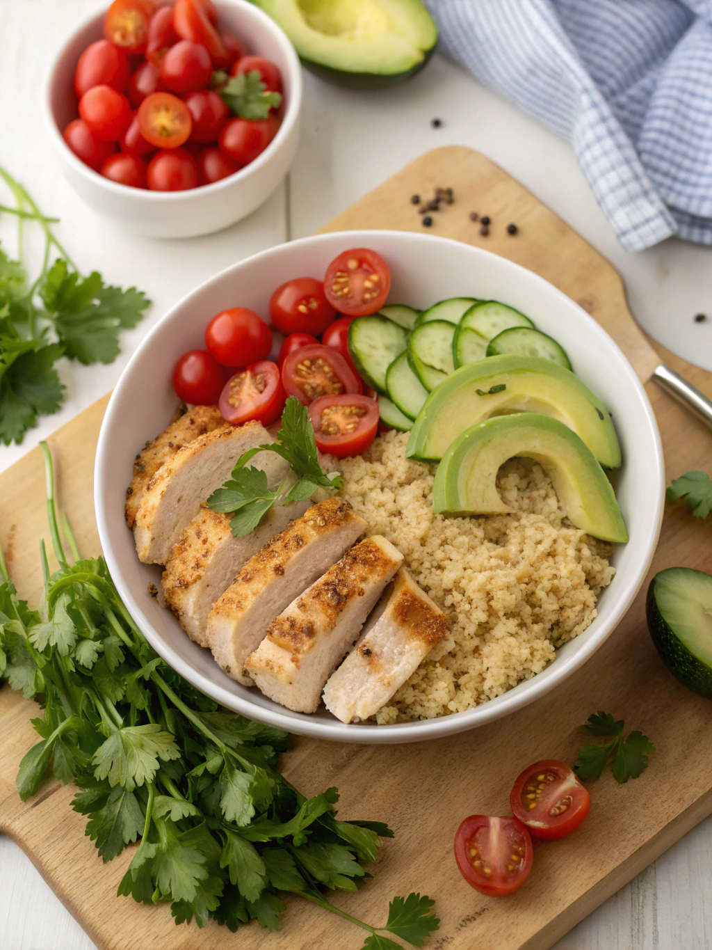 Chicken and Quinoa Bowl ingredients