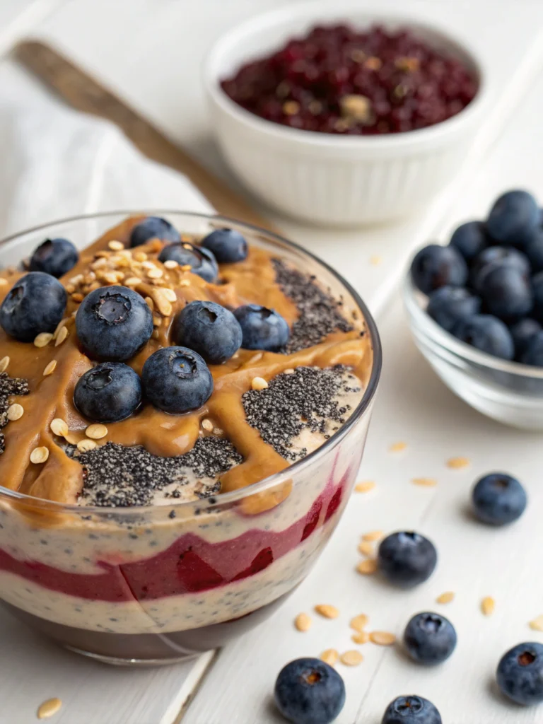 Blueberry & Peanut Butter Chia Pudding