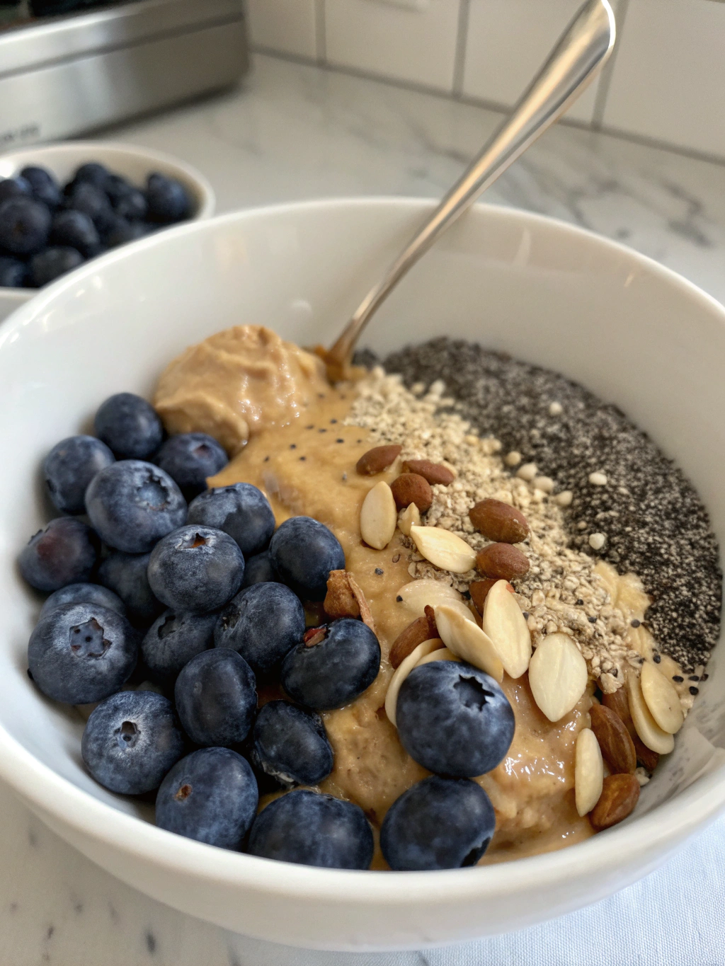 Blueberry Peanut Butter Chia Pudding ingredients
