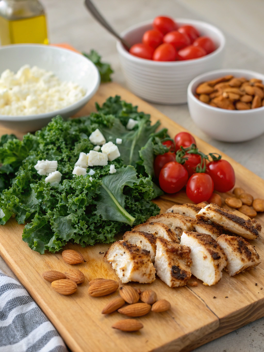 Chicken and Kale Salad ingredients