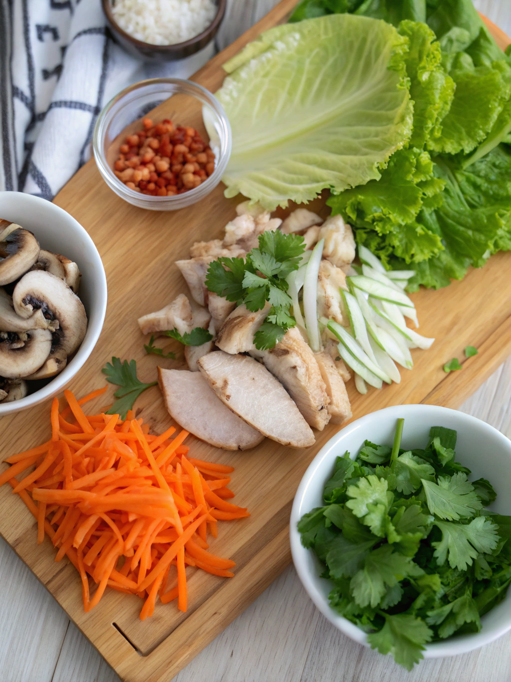 Chicken and Mushroom Lettuce Wraps ingredients