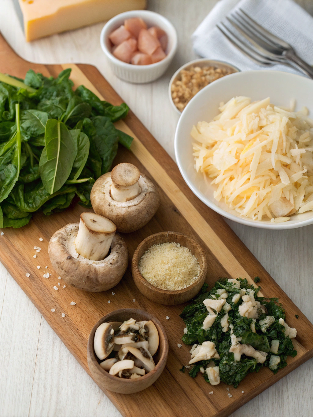 Chicken and Spinach Stuffed Mushrooms ingredients