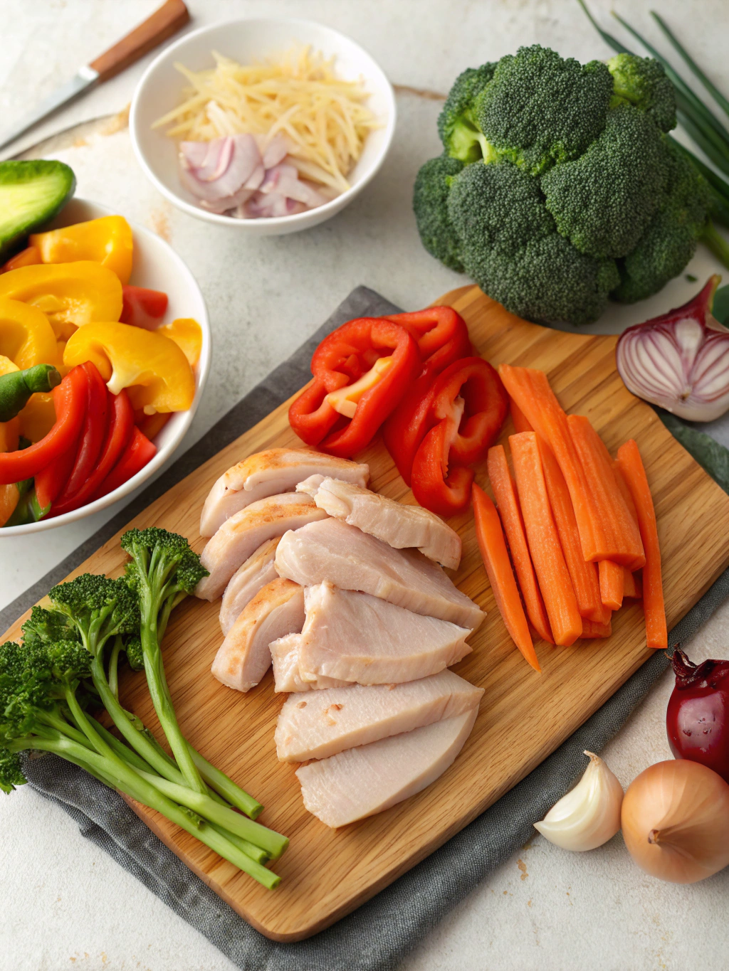 Chicken and Vegetable Stir-Fry ingredients