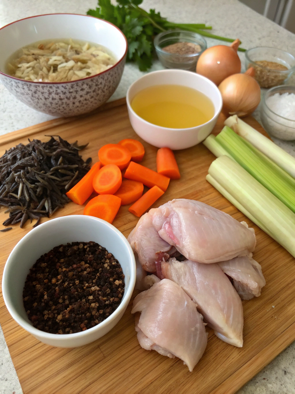 Chicken and Wild Rice Soup ingredients