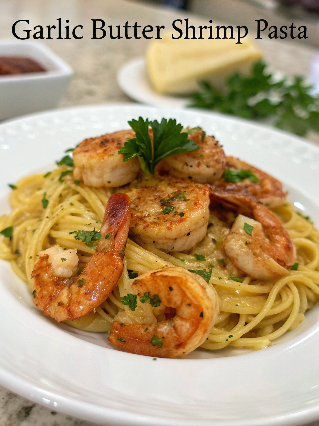 Garlic Butter Shrimp Pasta ingredients