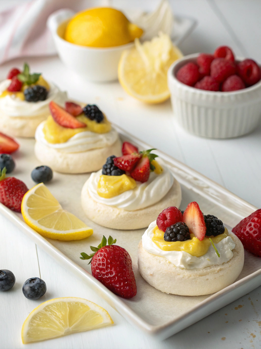 Mini Lemon Custard Pavlovas ingredients