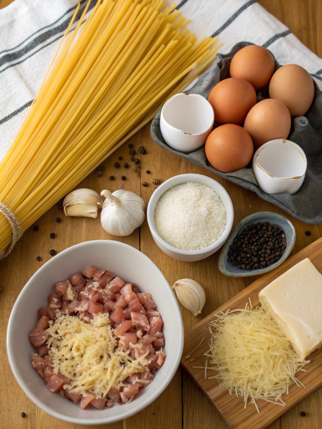 Spaghetti Carbonara ingredients