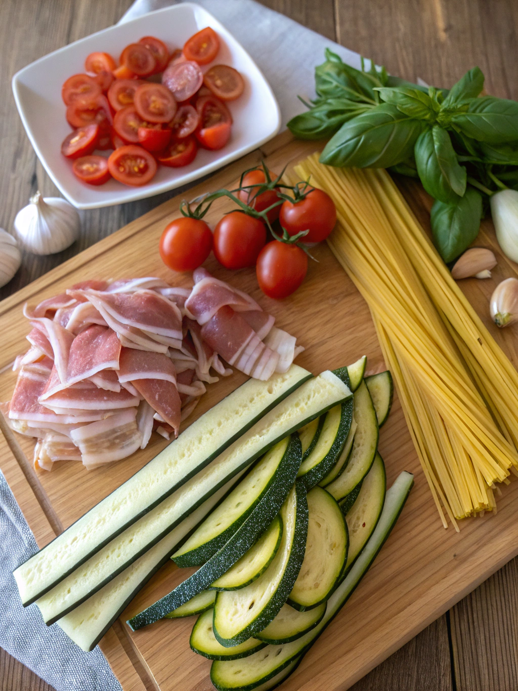 Spaghetti alla Nerano ingredients