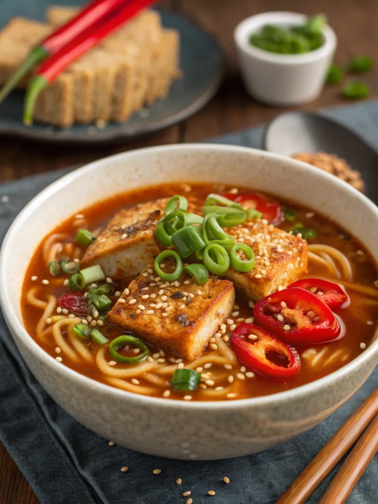 Spicy Miso Ramen with Crispy Tofu