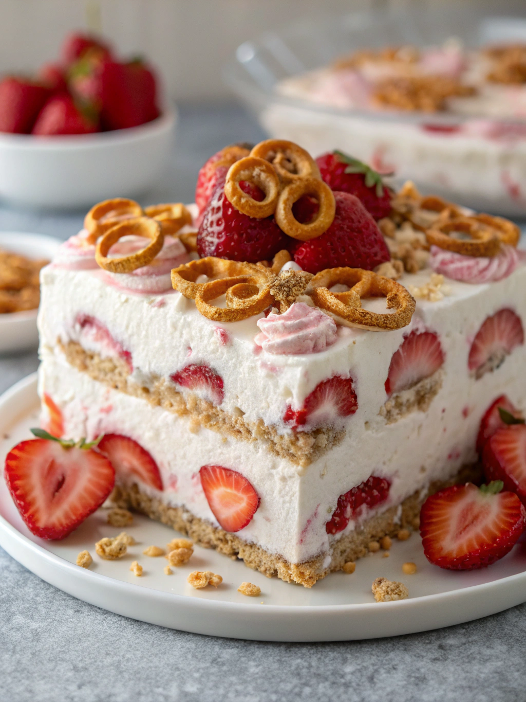 Strawberry Pretzel Ice Cream Cake ingredients