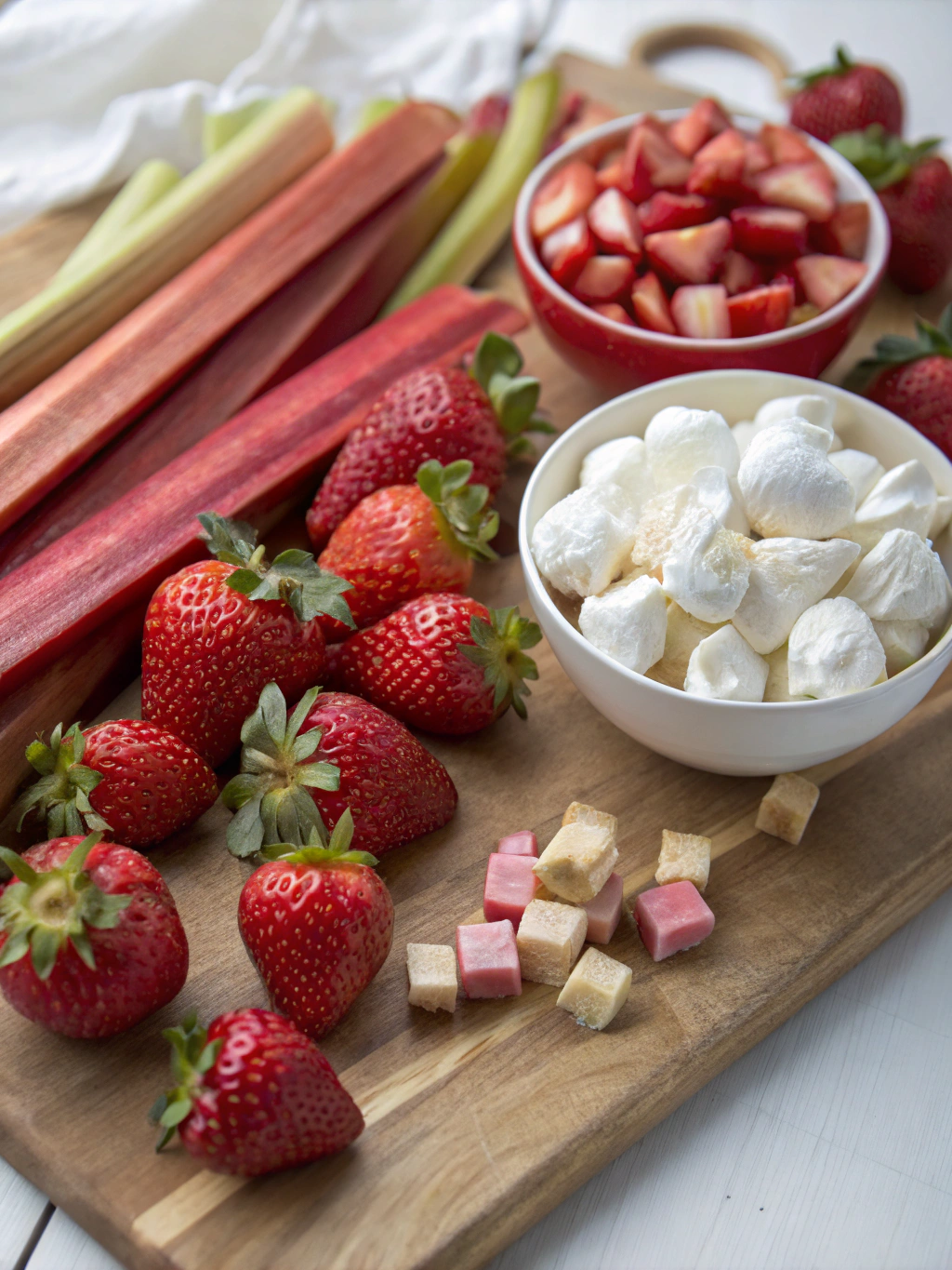 Strawberry-Rhubarb Eton Mess ingredients